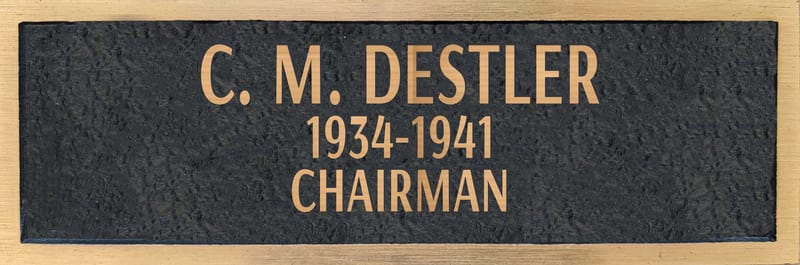 Bronze plaque for C. M. Destler, retired 1941