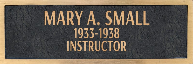 Bronze plaque for Mary A. Small, retired 1938